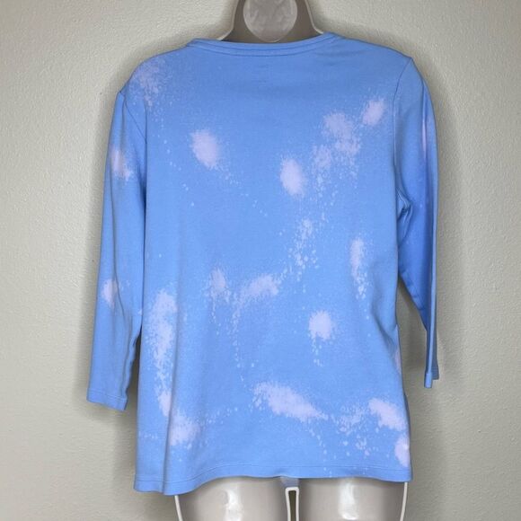 Kim Rogers Perfectly Soft Giraffe Sunglasses Blue Bleach Dyed Shirt Women Medium - Picture 5 of 10